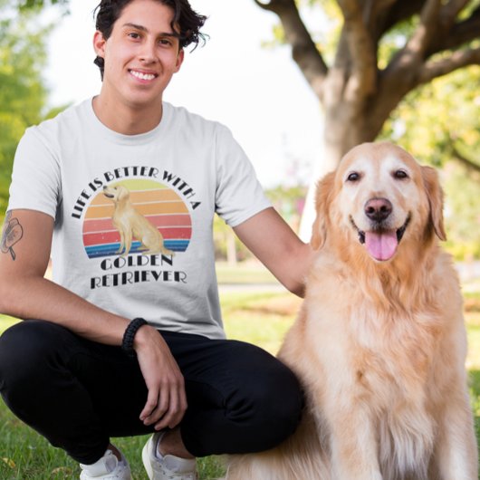 Het leven is beter met een Golden Retriever Retro T-shirt
