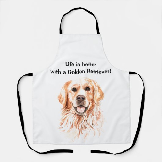 Het leven is beter met een Golden Retriever Schort (Voorkant)