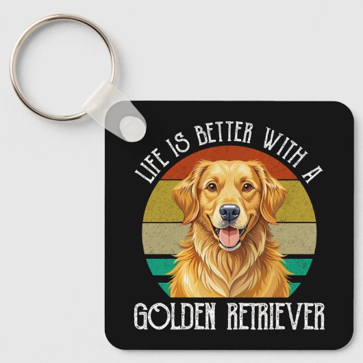 Het Leven Is Beter Met Een Golden Retriever Sleutelhanger (Voorkant)