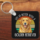 Het Leven Is Beter Met Een Golden Retriever Sleutelhanger (Voorkant)