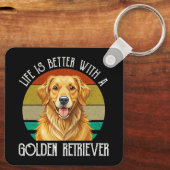Het Leven Is Beter Met Een Golden Retriever Sleutelhanger (Achterkant)