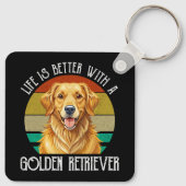 Het Leven Is Beter Met Een Golden Retriever Sleutelhanger (Achterkant)