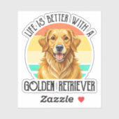 Het Leven Is Beter Met Een Golden Retriever Sticker (Vel)