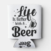 Het leven is beter met een grappige prijsopgave vo blikjeskoeler (Achterkant)