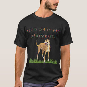 "Het leven is beter met een grijs" zwart t-shirt. T-shirt