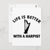 Het leven is beter met een harpist briefkaart (Voorkant / Achterkant)