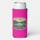 Het leven is beter met een hengel seltzer blikjeskoeler (Seltzer Achterkant)