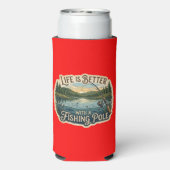 Het leven is beter met een hengel seltzer blikjeskoeler (Seltzer Achterkant)