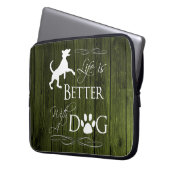 Het leven is beter met een hoes van een dog-laptop (Voorkant Links)