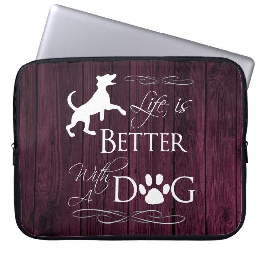 Het leven is beter met een hoes van een dog-laptop (Voorkant)
