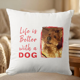 Het leven is beter met een hond 2 foto naam wit ro kussen