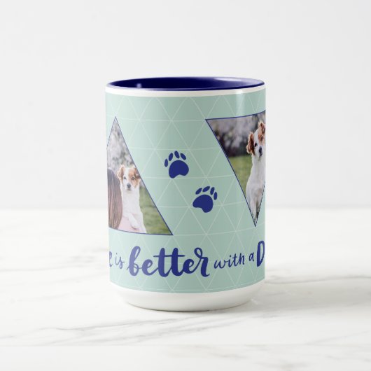 Het leven is beter met een hond aangepaste huisdie mok (Midden)