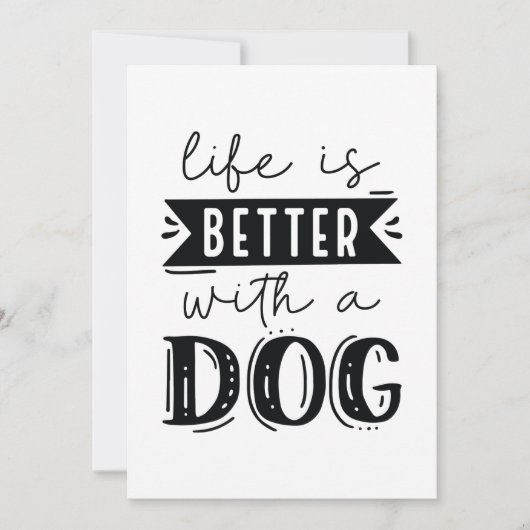 Het leven is beter met een hond bedankkaart (Voorkant)