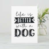 Het leven is beter met een hond bedankkaart (Staand voorkant)