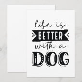 Het leven is beter met een hond bedankkaart (Voorkant / Achterkant)