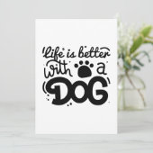 Het leven is beter met een hond bedankkaart (Staand voorkant)