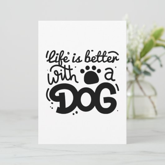Het leven is beter met een hond bedankkaart (Staand voorkant)