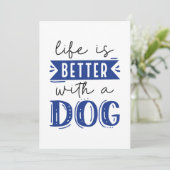 Het leven is beter met een hond bedankkaart (Staand voorkant)