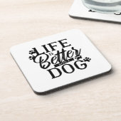 Het leven is beter met een hond bier onderzetter (Linkerzijde)