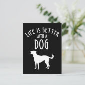 Het leven is beter met een hond briefkaart (Staand voorkant)
