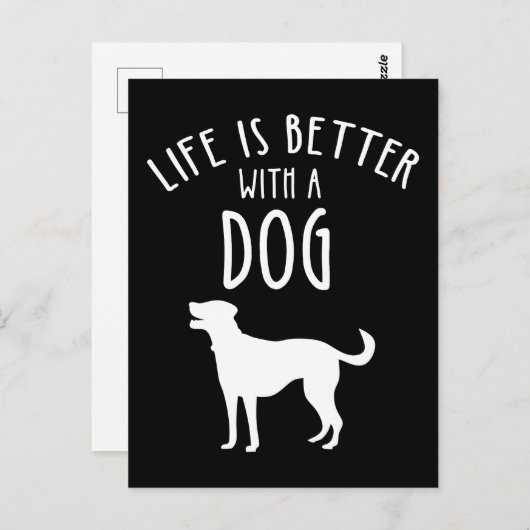 Het leven is beter met een hond briefkaart (Voorkant / Achterkant)