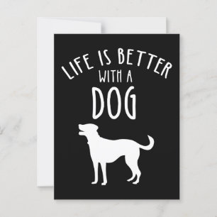 Het leven is beter met een hond briefkaart