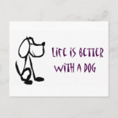 Het leven is beter met een hond briefkaart (Voorkant)