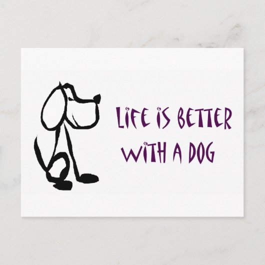 Het leven is beter met een hond briefkaart (Voorkant)