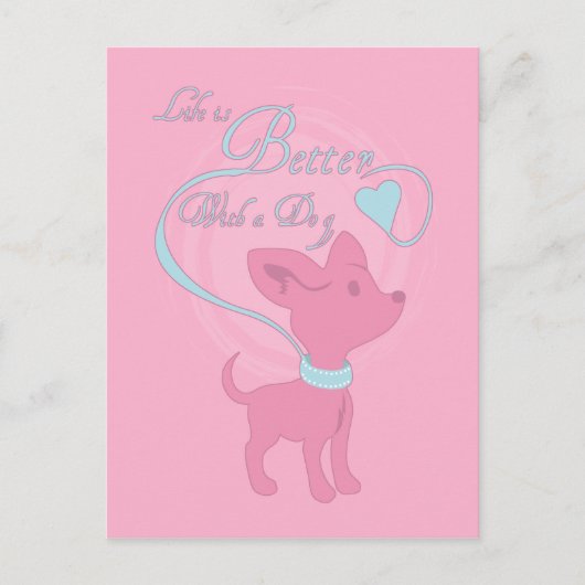 Het leven is beter met een hond briefkaart (Voorkant)