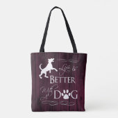 Het leven is beter met een hond-Canvas tas - Magen (Achterkant)