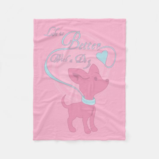 Het leven is beter met een hond fleece deken (Voorkant)