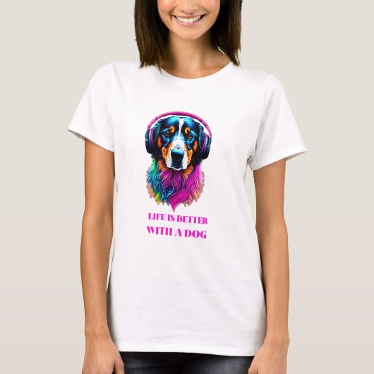 Het leven is beter met een hond - Funny Dog T-shirt (Voorkant)