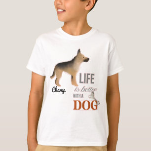 "Het leven is beter met een hond" German Shepherd T-shirt