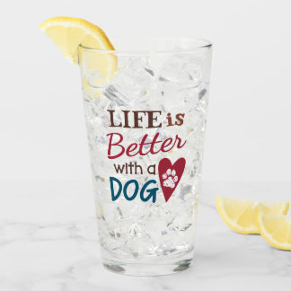 'Het leven is beter met een hond' Glas
