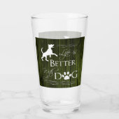 Het leven is beter met een hond-Glass Cup - groen Glas (Achterkant)