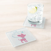 Het leven is beter met een hond glazen onderzetter (Schuin)