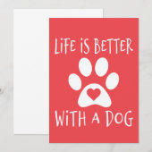 Het leven is beter met een hond - Hondenliefhebber Aankondiging (Voorkant / Achterkant)
