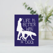 Het leven is beter met een hond - Hondenliefhebber Briefkaart (Staand voorkant)