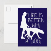 Het leven is beter met een hond - Hondenliefhebber Briefkaart (Voorkant / Achterkant)