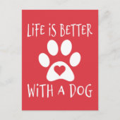 Het leven is beter met een hond - Hondenliefhebber Briefkaart (Voorkant)