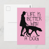 Het leven is beter met een hond - Hondenliefhebber Briefkaart (Voorkant / Achterkant)