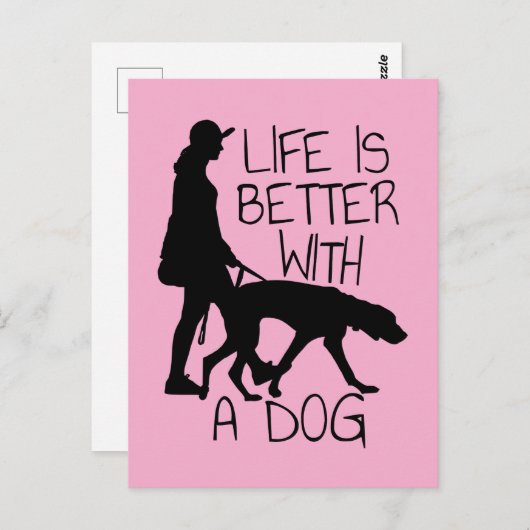 Het leven is beter met een hond - Hondenliefhebber Briefkaart (Voorkant / Achterkant)
