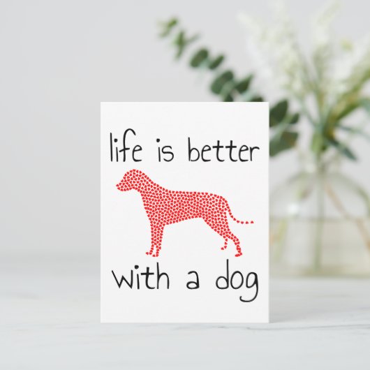 Het leven is beter met een hond - Hondenliefhebber Briefkaart (Staand voorkant)