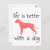 Het leven is beter met een hond - Hondenliefhebber Briefkaart (Voorkant / Achterkant)