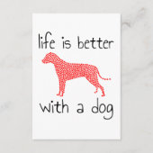 Het leven is beter met een hond - Hondenliefhebber Informatiekaartje (Voorkant)