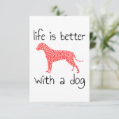 Het leven is beter met een hond - Hondenliefhebber Informatiekaartje (Staand voorkant)