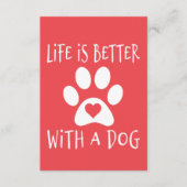Het leven is beter met een hond - Hondenliefhebber Informatiekaartje (Voorkant)