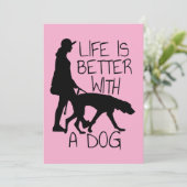 Het leven is beter met een hond - Hondenliefhebber Kaart (Staand voorkant)