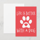 Het leven is beter met een hond - Hondenliefhebber Kaart (Voorkant / Achterkant)