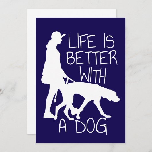 Het leven is beter met een hond - Hondenliefhebber Kaart (Voorkant / Achterkant)